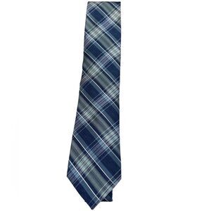 Pronto Uomo mens wearhouse blue white plaid regular length 28 1/2 inches